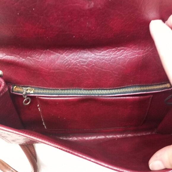 Vintage Leather Purse Handbag With Chain Handle. - Picture 4 of 4